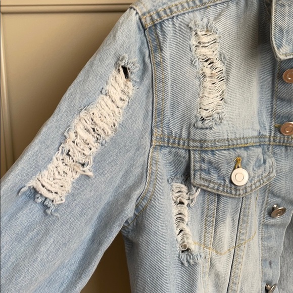 Love Tree  Distressed  Denim Jacket - Picture 3 of 8